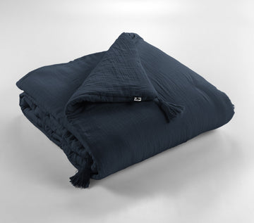 Plaid Gaia Azul Oscuro