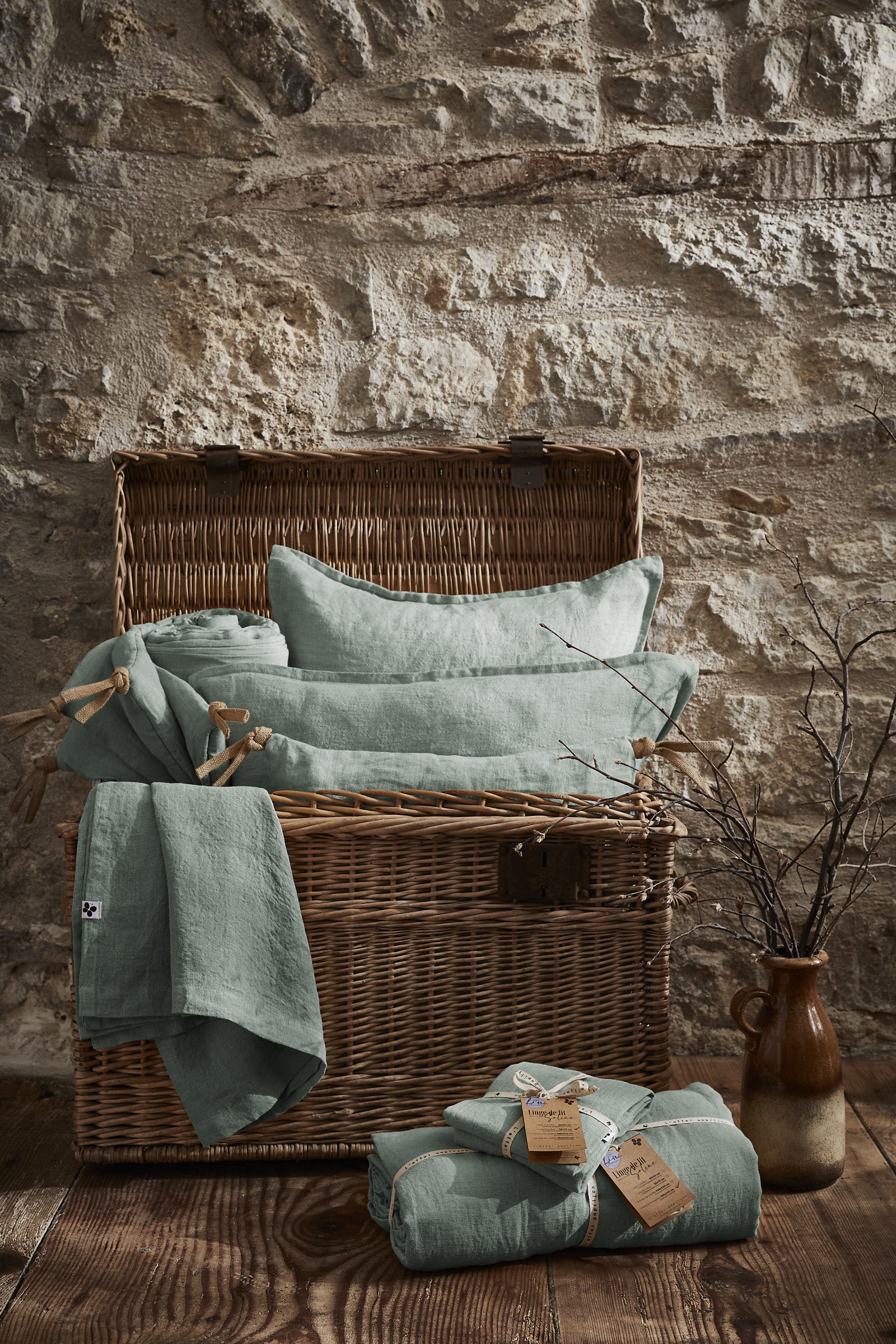 Funda de cojín Soline Eucalipto