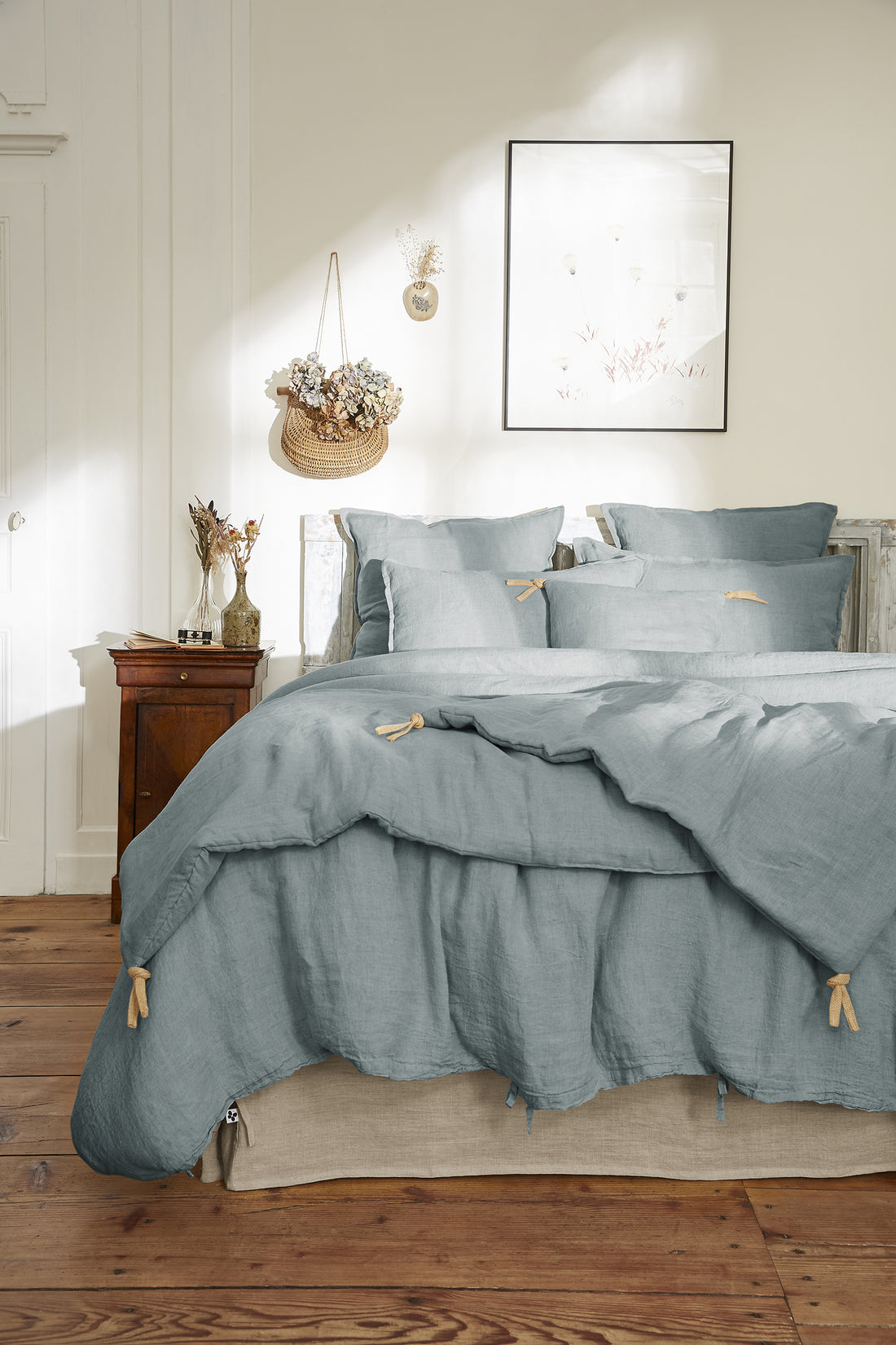 Funda de cojín Soline Azul Claro